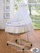 Łóżeczka i kojce - Kosz Mojżesza z baldachimem- Osiołek Lucek kremowy - miniaturka - grafika 1