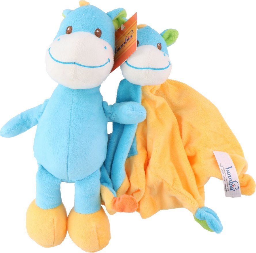 Bambia Maskotka Niebieska Żyrafa i Kocyk Przytulanka