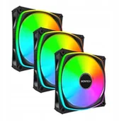 Wentylatory komputerowe - Wentylator Montech Zestaw wentylatorów RX120 Pro ARGB PWM Reverse Black 120mm 3-pak RX120 PRO (B) 3 in 1 - miniaturka - grafika 1