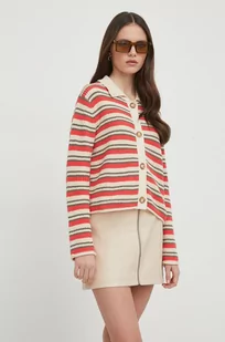 Pepe Jeans kardigan bawełniany GALA kolor czerwony lekki - Swetry damskie - miniaturka - grafika 1