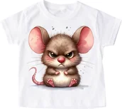 Koszulki dla dziewczynek - koszulka dla dziecka z myszą angryanimals4 - miniaturka - grafika 1