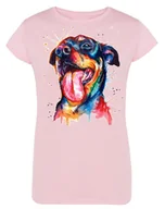 Koszulki i topy damskie - T-Shirt damski nadruk kolorowy ROTTWEILER r.M - miniaturka - grafika 1