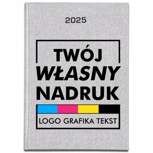 KALENDARZ B5 2025 Srebrny Notes Planer TWOJE LOGO Personalizowany - Notesy i bloczki - miniaturka - grafika 1