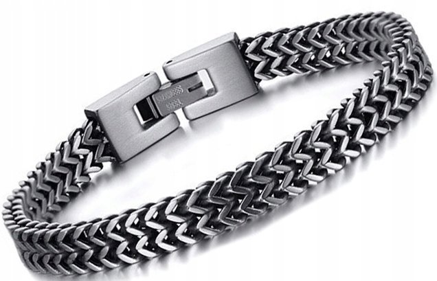 BRANSOLETKA SREBRNA MĘSKA STAL SZLACHETNA CHIRURGICZNA ORYGINALNA MODNA