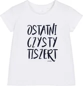 Bluzki dla dziewczynek - T-shirt z krótkim rękawem dla dziewczynki, z napisem ostatni czysty tiszert, biały 3-8 lat - miniaturka - grafika 1