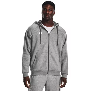 Męska bluza dresowa rozpinana z kapturem Under Armour UA Rival Fleece FZ Hoodie - szara - UNDER ARMOUR - Koszulki sportowe męskie - miniaturka - grafika 1