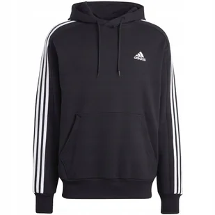Bluza męska adidas Essentials French Terry 3-Stripes Hoodie czarna IC0435 L - Bluzy męskie - miniaturka - grafika 1