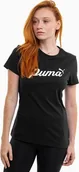 Koszulki i topy damskie - Puma Koszulka damska Puma ESS Script czarna 679315 01 S - miniaturka - grafika 1