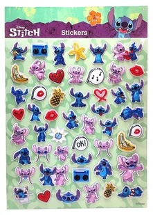 Pakiet wypukłych naklejek Disney Stitch +/- 50 szt. - Szkolne artykuły papiernicze - miniaturka - grafika 1