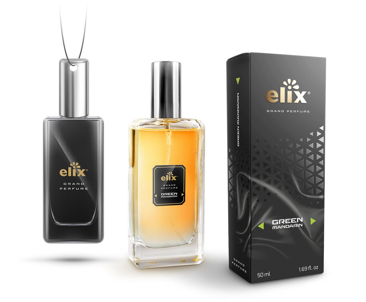Perfumy do samochodu ELIX zapach do auta GREEN MANDARIN 50 ml + zawieszka