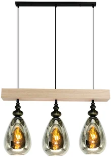 Lampa wisząca z drewnianą listwą 2045/3 WD z serii MOKKA  - Lampy sufitowe - miniaturka - grafika 1
