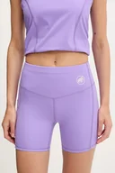 Spodnie sportowe damskie - Mammut szorty sportowe Massone damskie kolor fioletowy gładkie high waist - miniaturka - grafika 1