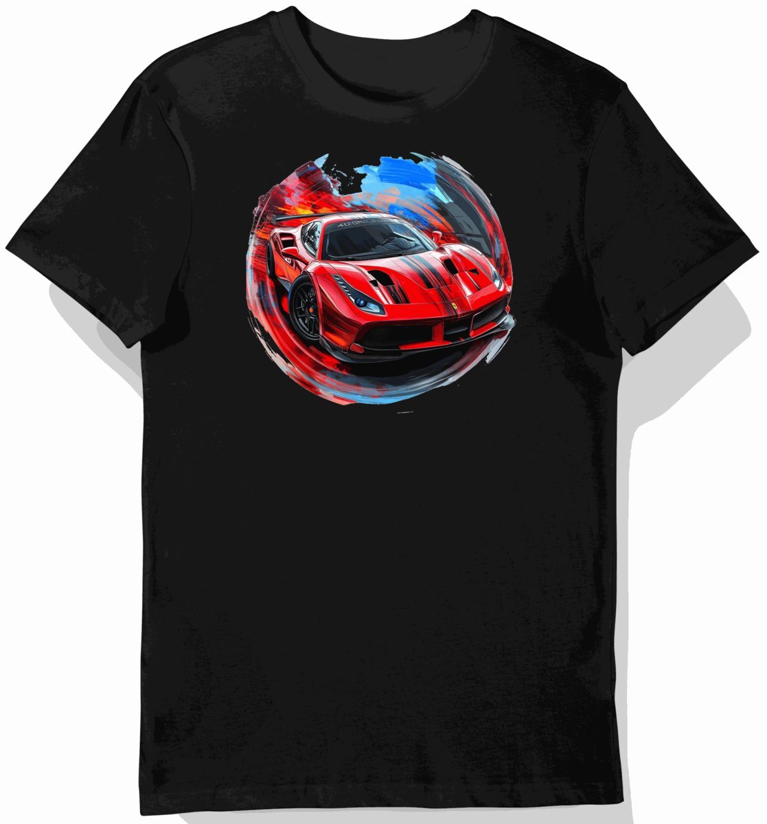 Koszulka męska czarna Wyścigowa Elegancja Ferrari 488 GT3 L