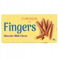 Ciastka - CORNELLIS Fingers Kruche Paluszki w Mlecznej Czekoladzie Przekąska 100 G - miniaturka - grafika 1