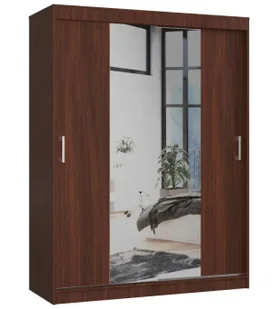 Szafa z lustrem i przesuwnymi drzwiami wenge M6-G09 - Szafy - miniaturka - grafika 1