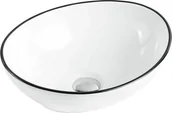 Umywalki - Umywalka Mexen Mexen Elza umywalka nablatowa 40 x 33 cm biała/czarna - 21014007 - miniaturka - grafika 1