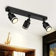 Lampy sufitowe - ZMH LED lampa sufitowa czarny okrągły kinkiet 3 płomienna lampa sufitowa GU10 obrotowy reflektor do przedpokoju jadalni bez żarówki - miniaturka - grafika 1