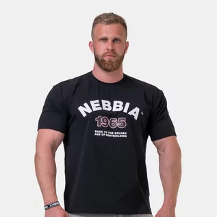 Koszulki sportowe męskie - NEBBIA Golden Era T-Shirt Black - grafika 1