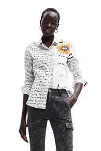 Desigual Damska koszulka z krótkim rękawem, biały, XL - Koszulki i topy damskie - miniaturka - grafika 1