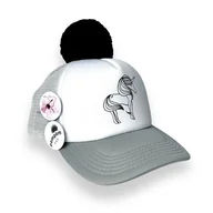 Czapki dla dzieci - Szara czapka z daszkiem Pom Pom Cap Jednorożec - miniaturka - grafika 1