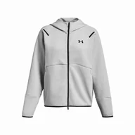 Bluzy sportowe damskie - Bluza damska Under Armour Unstoppable Flc FZ Rozmiar: L / Kolor: jasnoszary - miniaturka - grafika 1