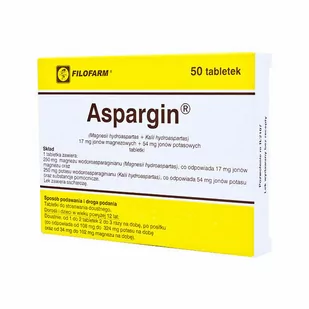 Filofarm Aspargin 50 tabletek 4006501 - Witaminy i minerały - miniaturka - grafika 1
