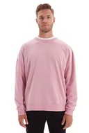Bluzy męskie - TRENDYOL Męska bluza z mieszanki bawełny - różowa - regularna XS różowa, różowy, XS - miniaturka - grafika 1