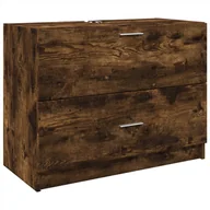 Szafki łazienkowe - vidaXL Szafka pod umywalkę, przydymiony dąb, 78x37x59 cm - miniaturka - grafika 1