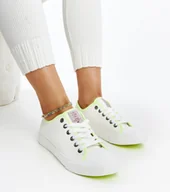 Trampki damskie - Białe damskie trampki z kolorem CROSS JEANS-36 - miniaturka - grafika 1