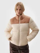 Kurtki damskie - Kurtka damska zimowa puchowa 4F 4FWAW24TDJAF469-83S Brązowy - miniaturka - grafika 1