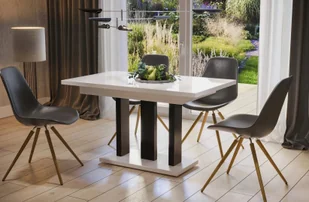 Stół rozkładany APPIA 130210x80 biały połysk/czarny mat ENDO - Stoły - miniaturka - grafika 1