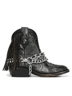 Botki damskie - NEW ROCK Kowbojki M-WSTM003TES-S1 Czarny - miniaturka - grafika 1