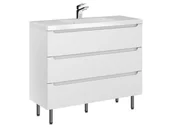 Szafki łazienkowe - Szafka Stojąca Z Umywalką ETH 100 cm - Biały Mat - miniaturka - grafika 1