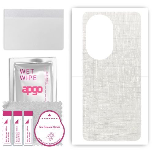 folia naklejka skórka strukturalna na TYŁ do Honor 100 Pro - Tkanina Biała - apgo SKINS