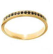 Pierścionki - Pierścionek zaręczynowy z czarnymi diamentami 0,255 ct żółte złoto 585 - miniaturka - grafika 1