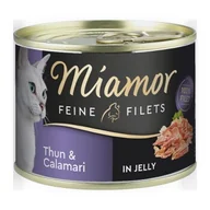 Mokra karma dla kotów - Miamor Feine Filets w galarecie Tuńczyk z kalmarami 48x185 g - miniaturka - grafika 1