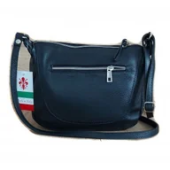 Torebki damskie - Duża pojemna Włoska skórzana listonoszka A5 Vera Pelle Czarna VPLB25N - miniaturka - grafika 1