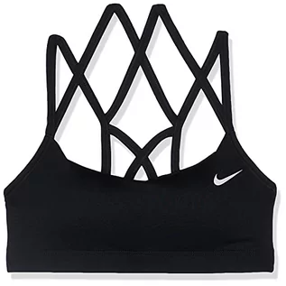 Biustonosze - Nike damski ulubiony pasek z paskiem lekki biustonosz sportowy czarny/biały L - grafika 1
