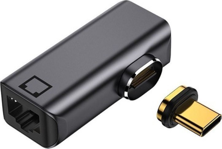 Adapter USB Extra Digital Magnetinis adapteris USB Type-C - RJ-45, 100/1000Mb