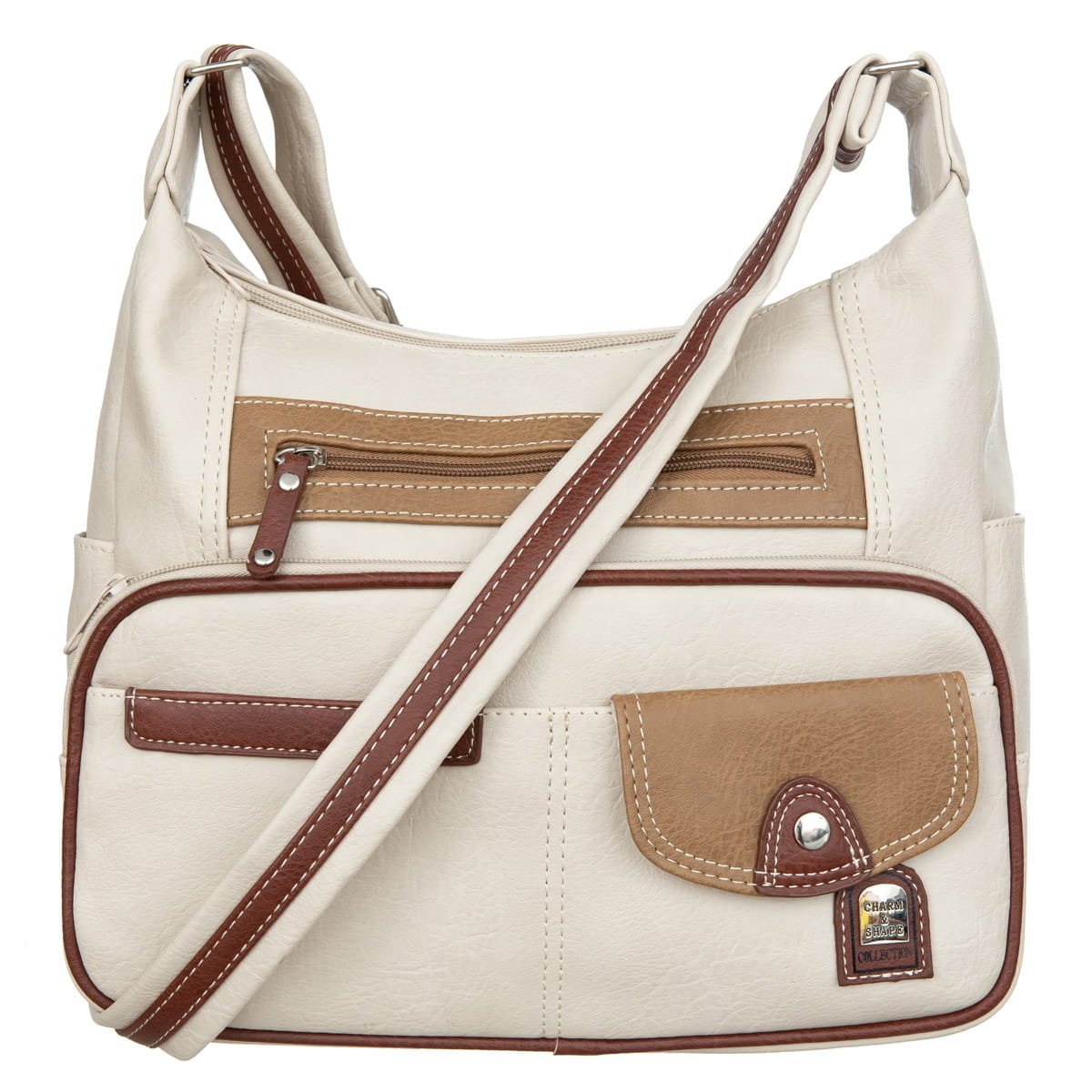 Średnia Torebka Damska Charm&Shape na ramię Ecru