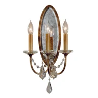 Lampy ścienne - Feiss Kinkiet LAMPA ścienna FE/VALENTINA/W3 Elstead pałacowa OPRAWA świecznikowa z kryształkami crystal brąz przezroczysta FE/VALENTINA/W3 - miniaturka - grafika 1