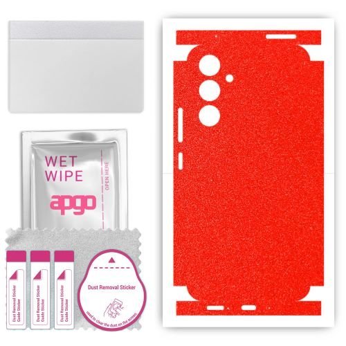 folia naklejka skórka strukturalna na TYŁ+BOKI do Samsung Galaxy A54 - Czerwony Pastel Matowy - apgo SKINS