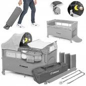 Łóżeczka i kojce - Łóżeczko turystyczne składane, kojec dziecięcy + przewijak + materac STUGAN - miniaturka - grafika 1