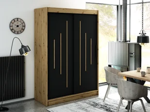 MINIO szafa 150 cm LETO Y czarny mat / dąb Artisan - Szafy - miniaturka - grafika 1