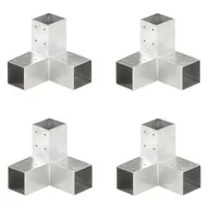 Ogrodzenia - vidaxl Łączniki w kształcie Y, 4 szt., galwanizowany metal, 71x71 mm! 145458 - miniaturka - grafika 1