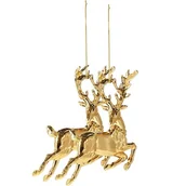 Ozdoby bożonarodzeniowe - Zawieszki choinkowe 2 szt. renifery ozdoba bożonarodzeniowa złota - miniaturka - grafika 1