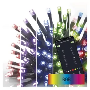 GoSmart lampki choinkowe 80LED 8m, RGB, czarny przewód, 64 programów, IP44, Wi-Fi - Oświetlenie świąteczne - miniaturka - grafika 1