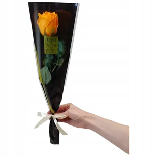 Bukiet róża mydlana jak żywa 43 cm pomarańczowa PREZENT NA DZIEŃ KOBIET - Sztuczne kwiaty - miniaturka - grafika 1