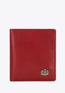 Etui na karty ze skóry z herbem bez zapięcia czerwone - Etui na dokumenty i karty - miniaturka - grafika 1