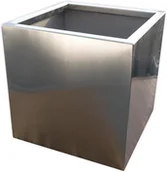 Donice - Köhko® designerska doniczka ze stali nierdzewnej VIVO 55 x 55 x 43 cm matowa szczotkowana doniczka kwadratowa i duża - miniaturka - grafika 1